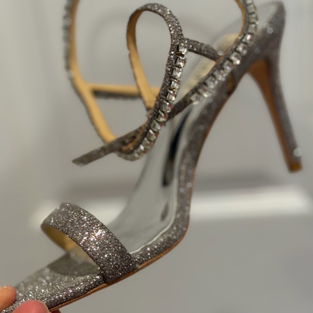 Badgley Mischka Glittering Silver Heels